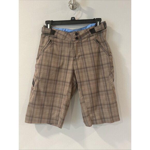 Zoic Mountain Biking Cycling Shorts Plaid Men's Small Plaid Brown Summer - Picture 1 of 9
